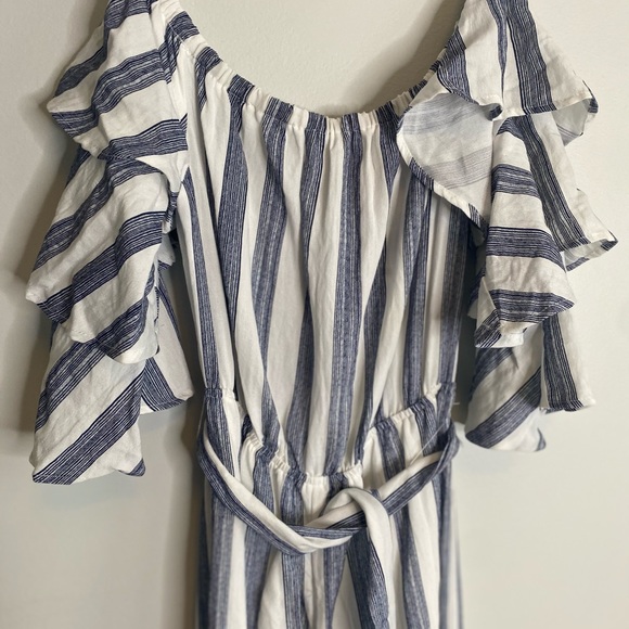 NWOT Flying Tomato Off-The-Shoulder Jumpsuit strip - Picture 6 of 8